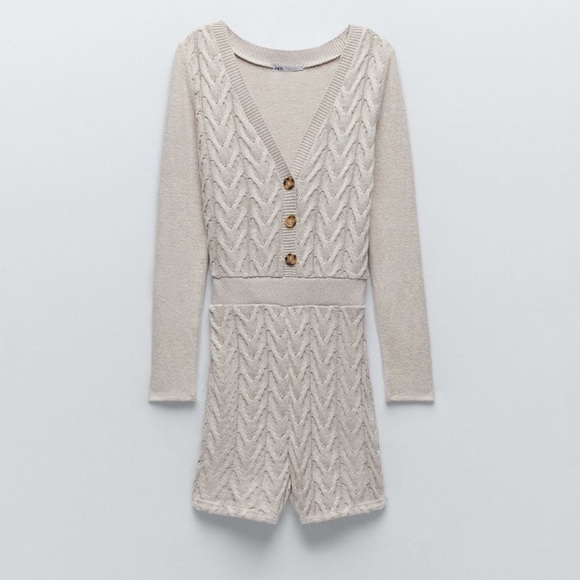 Zara Cable Knit Jumpsuit NWT - Picture 10 of 15